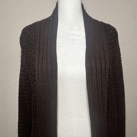 MODA INTERNATIONAL Cardigan - Women’s - Small Cable Knit Cardigan - Brown - Picture 2 of 8